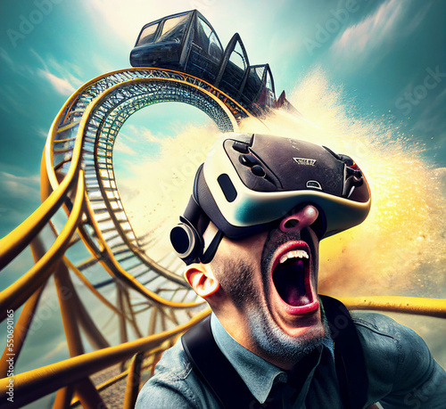 Roller coaster on virtual reality