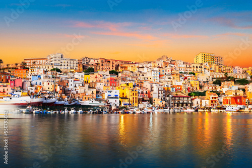 Sciacca, Italy at the Port at Dusk