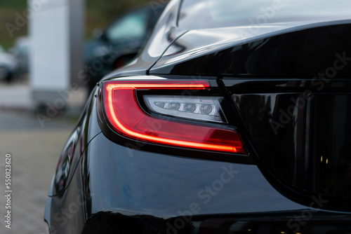 Detailed view of rear end of modern sport car 