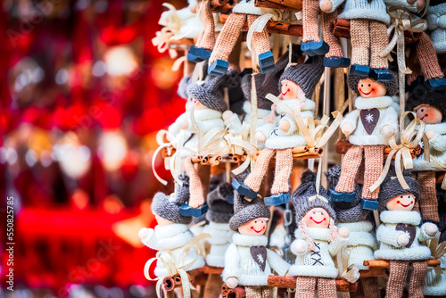 Salzburg, Austria - Winter traditional dolls ornaments for Christmas Tree, Christkindlmarkt