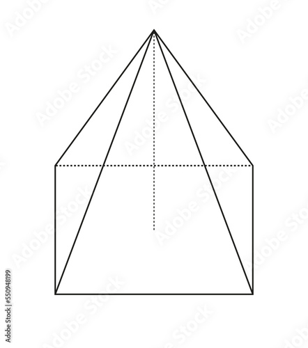 Ostrosłup czworokątny figura geometryczna rysunek