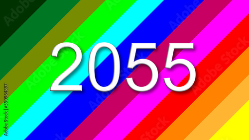 2055 colorful rainbow background year number