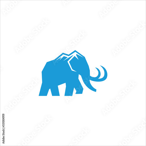 Blue mammoth bold logo design