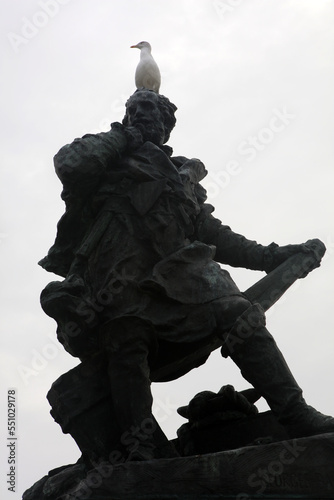 Statue of Robert Surcouf - Saint Malo - Ile-et-Vilaine - Brittany - France