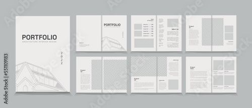 Architecture and interior portfolio layout design, a4 standard size print ready brochure template. Architecture portfolio design, a4 size brochure design for interior.