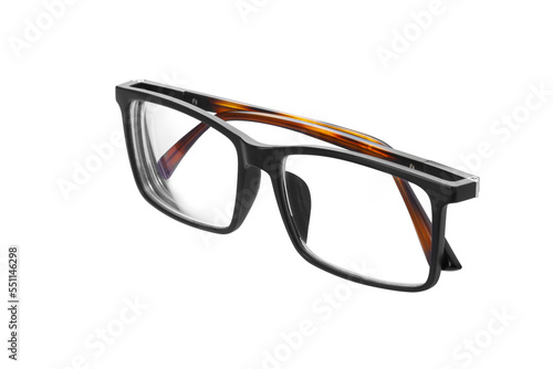 Glasses with tortoiseshell frames isolated on a transparent background