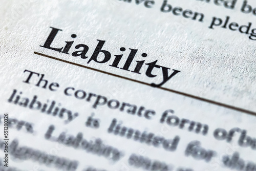 word liability printed in business legal law book or article