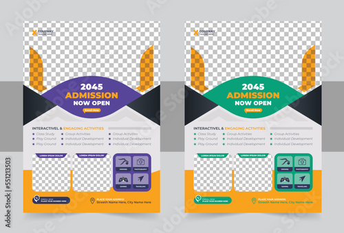Admission Coming soon Flyer vector template, Junior and senior high school promotion banner, School admission social media post flyer design.