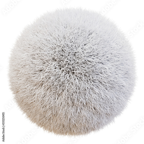 White color Pom Pom fur isolated on PNG Transparent background