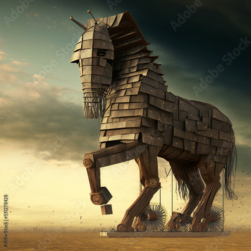 Concept art illustration of trojan horse