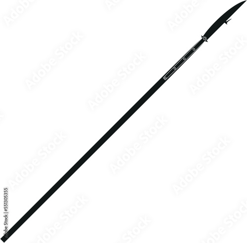 Single black glaive flat vector illustration