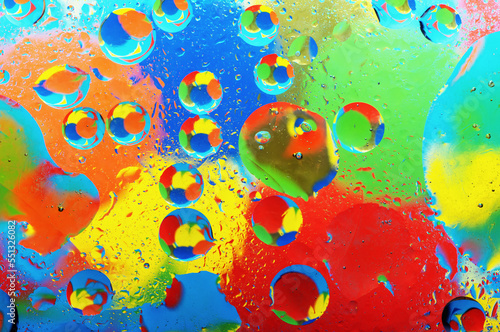 Abstract colorful background with oil on water surface