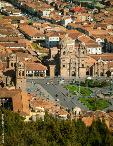 View of Plaza de Armas and Cuzco's Cathedral, Cuzco, Peru