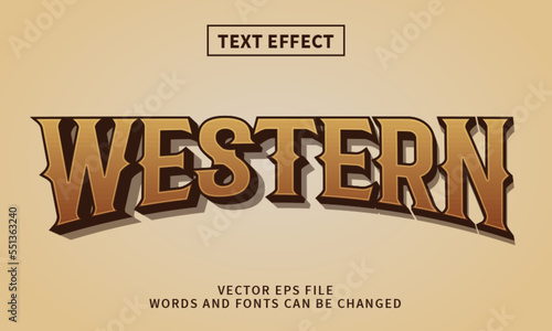 Editable 3d vintage western text effect. Classic font style perfect for logotype, heading and title 