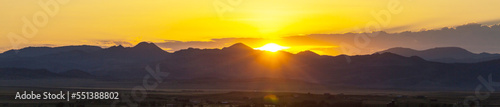 Mountains on sunset panorama