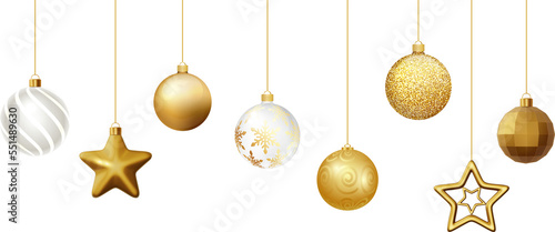 Golden Christmas balls