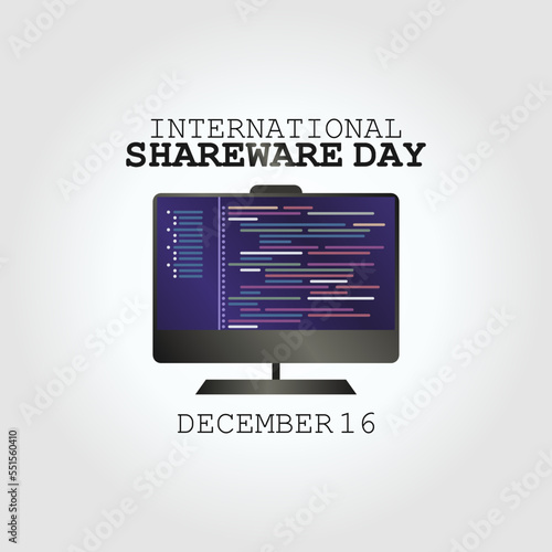vector graphic of international shareware day good for international shareware day celebration. flat design. flyer design.flat illustration.