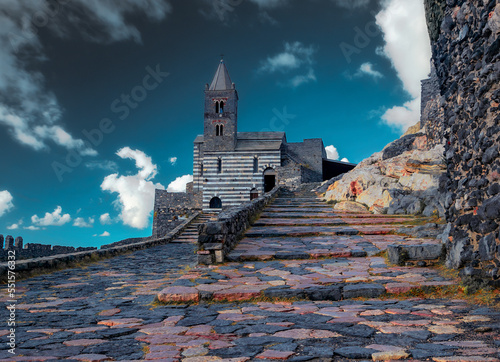 panoramic view of Porto Venere, Cinque Terre in 4 k resolution