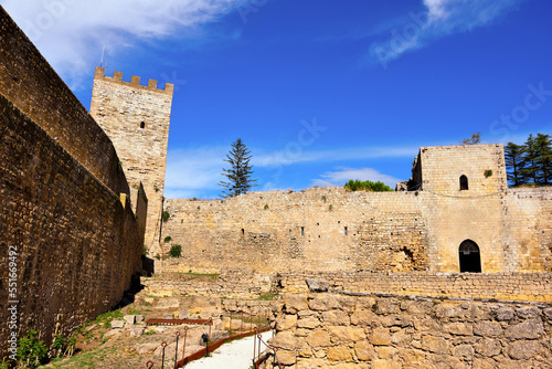 the Lombardia castle and the Pisan tower enna sicily italy