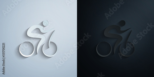 ski Sprint paper icon with shadow vector illustration