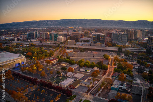 Aerial View of San Jose, California at Sunrise