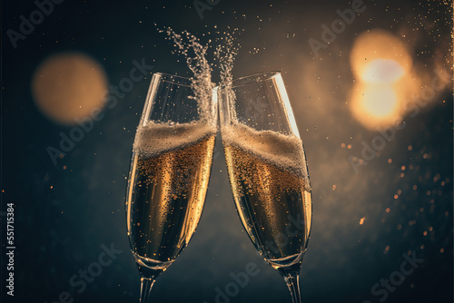 Celebration Drinks - Clinking Champagne Glasses