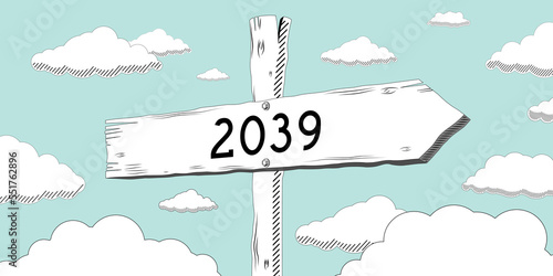 2039 - outline signpost with one arrow