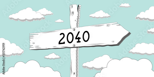 2040 - outline signpost with one arrow