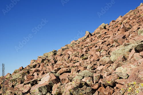 Rocky Talus Slope With Blue Sky