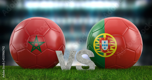 Football world cup quarter-final Morocco vs Portugal