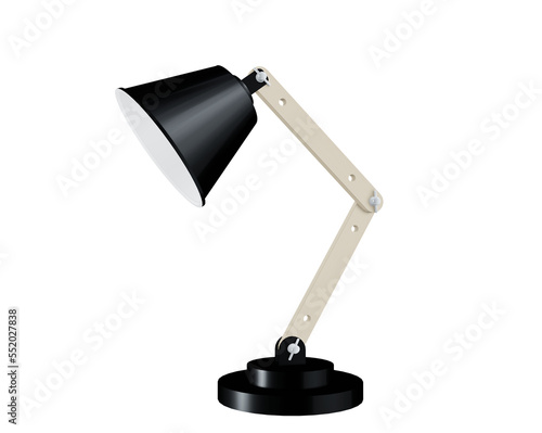 Table and desk lamp isolated on white background 