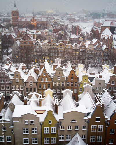 panorama of the old town gdansk city