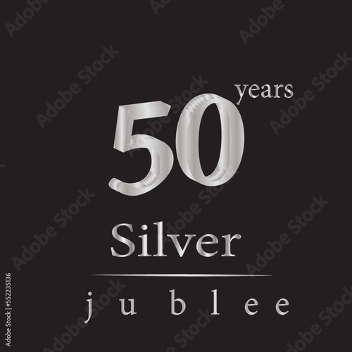 50 year silver jubilee vector