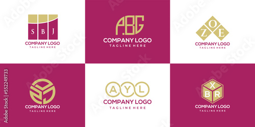 SBJ, PBJ, ZOE, ZDJ, AYL, BXR letter logo design. creative initials letter logo concept. 