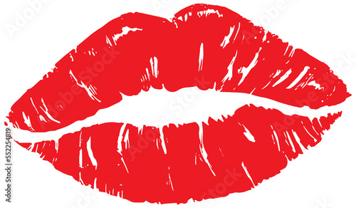 red lips print isolated