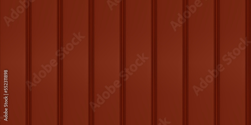 Seamless dark brown vertical wall wainscot pattern. Plastic, gypsum or wooden beadboard of interior cladding. Vector illustration. Renovating home wall decor