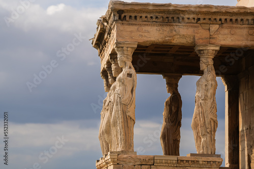 Acropolis Hill. Wide angle view of this iconic landmark from Athens, Greece, the Acropole old fortress during a sunny day.