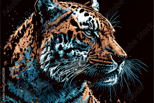 Half tone tiger generative art