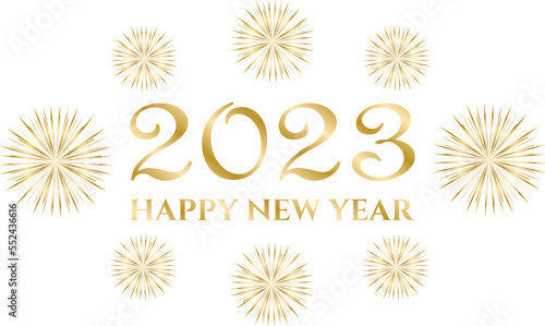 happy new year 2023 - golden graphic 