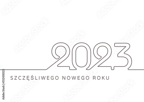 Szczęśliwego nowego roku 2023. Ilustracja wektorowa