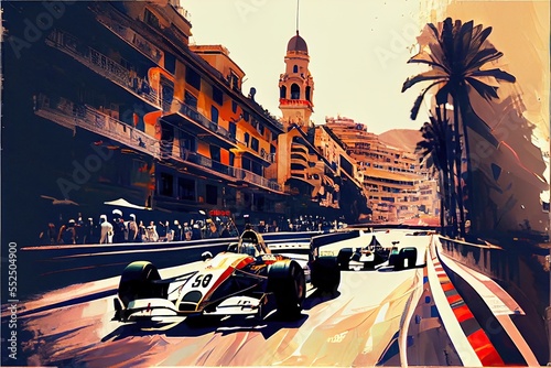 Monaco Formula 1 Illustration