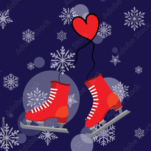 Red ice skates image or wallpaper.