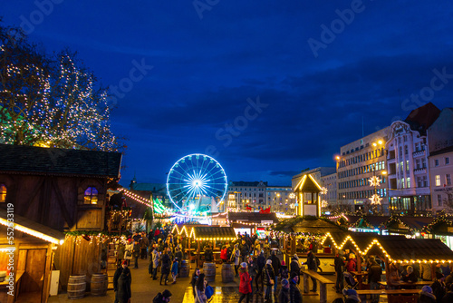 POZNAN, POLAND - December 15, 2019: Poznan Christmas Market, Poland