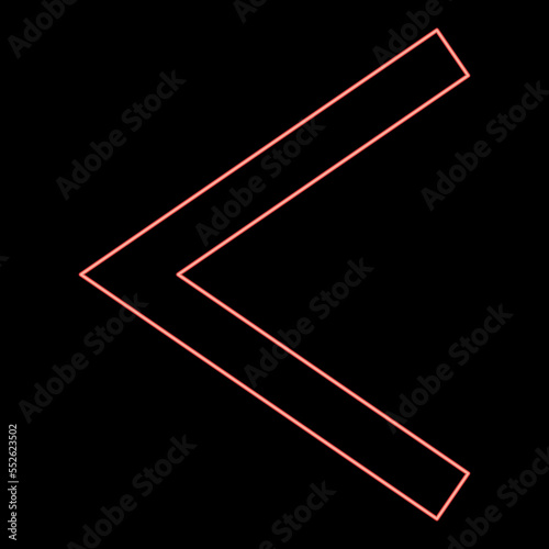 Neon kenaz rune Kanu symbol ulcer torch red color vector illustration image flat style