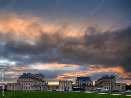 Chateau de Vincennes, located about 10 km outside of central Paris, on a cloudy day