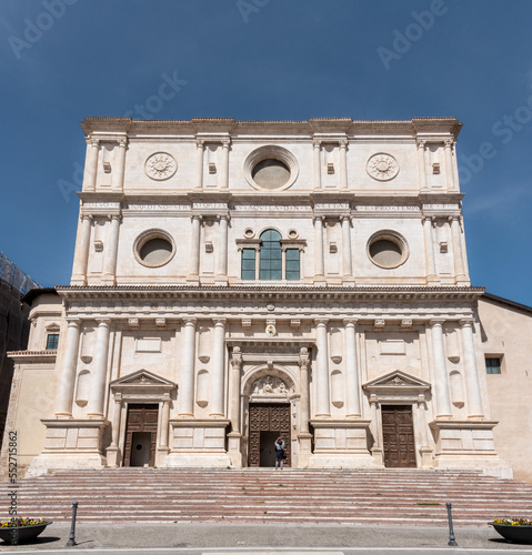 Renaissance portal of basilica of San Bernardino in L'Aquila, Italy