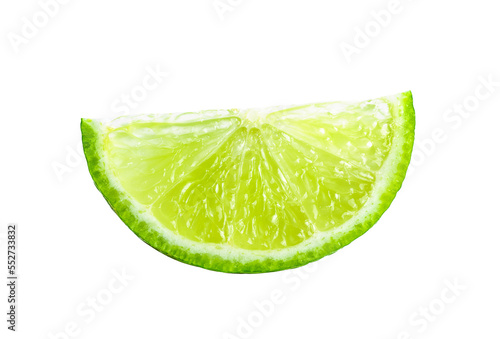 Juicy slice of lime isolated on transparent png