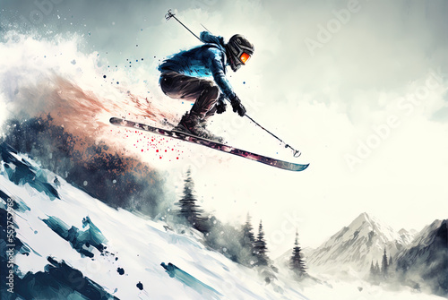 Freestyle ski jumping Generative AI