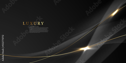 Abstract modern design black background with luxury golden elements vector illustration.