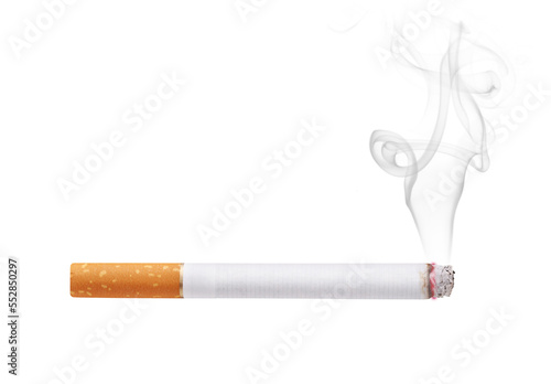 Smoking cigarette isolated